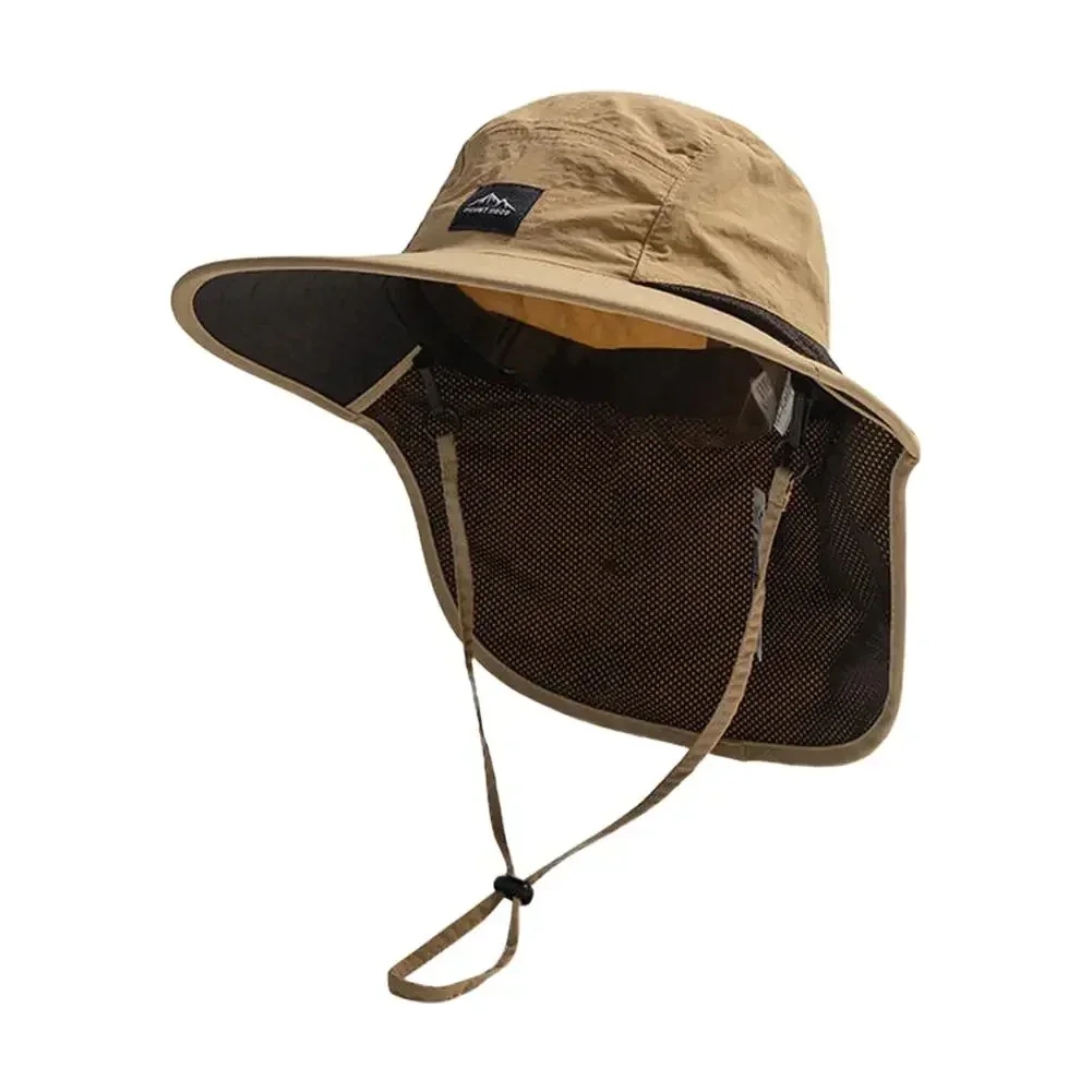 Visserspetten Mesh Ademende nekbescherming Unisex Vissershoed Brede rand Waterdicht en sneldrogend met hoed Panama Uv: Lavendel