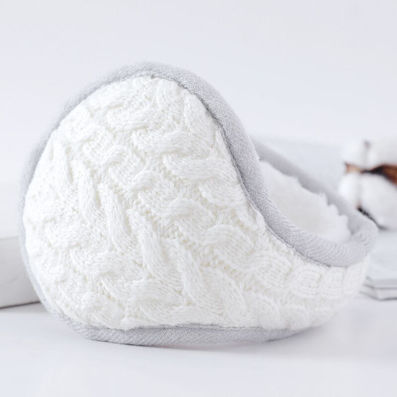 Calentadores de orejas de punto Unisex, orejeras cálidas plegables para esquiar al aire libre: green