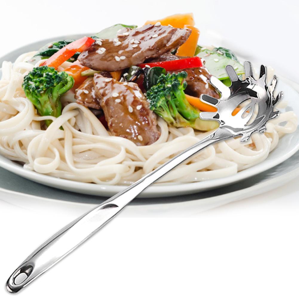 Italian Pasta Server Durable Stainless Steel Pasta Spoon Server with Ergonomic Handle Heat Resistant Kitchen Spaghetti Server