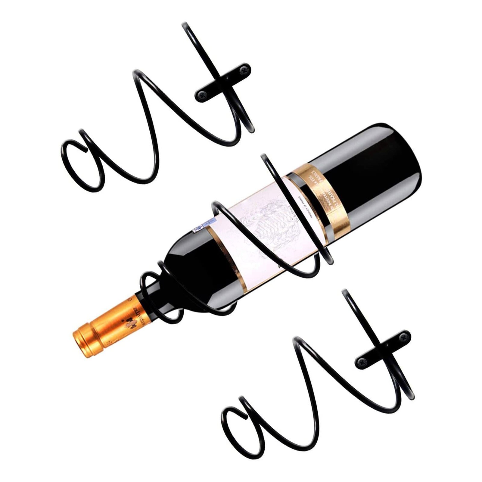 3Pcs Kitchen Storage Modern With Screws Wall Mounted Black Bracket Home Bar Organizer Display Shelf Wine Bottle Holder Simple