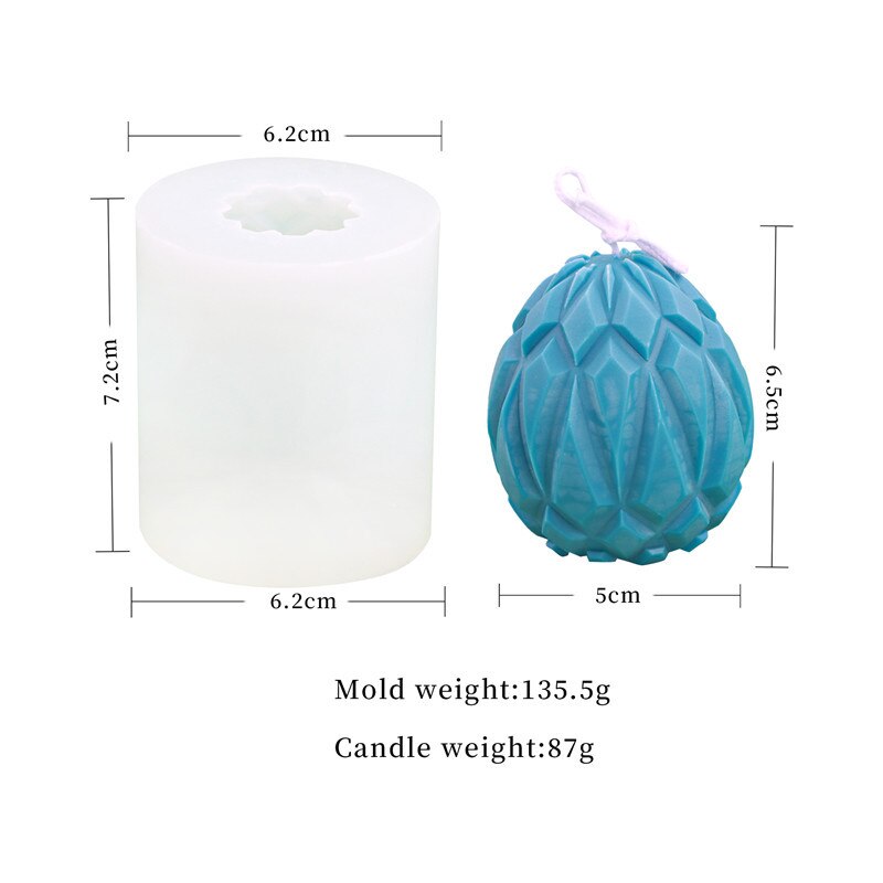 9 Pasen Geometrische Eieren Siliconen Kaars Mal Voor Desktop Decoratie Gips Chocolade Aromatherapie Kaars Siliconen Mal: plum