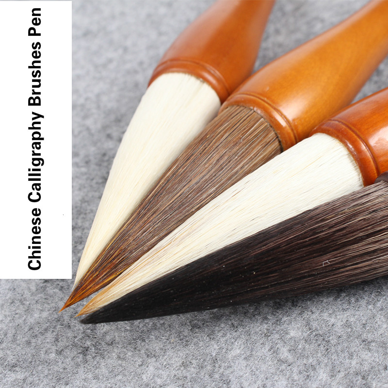 Chinese Calligraphy Brush Pen Regular Script Writing Brushes Hopper-shaped Brush Weasel Woolen Hair the Scholar&#39;s Four Jewels