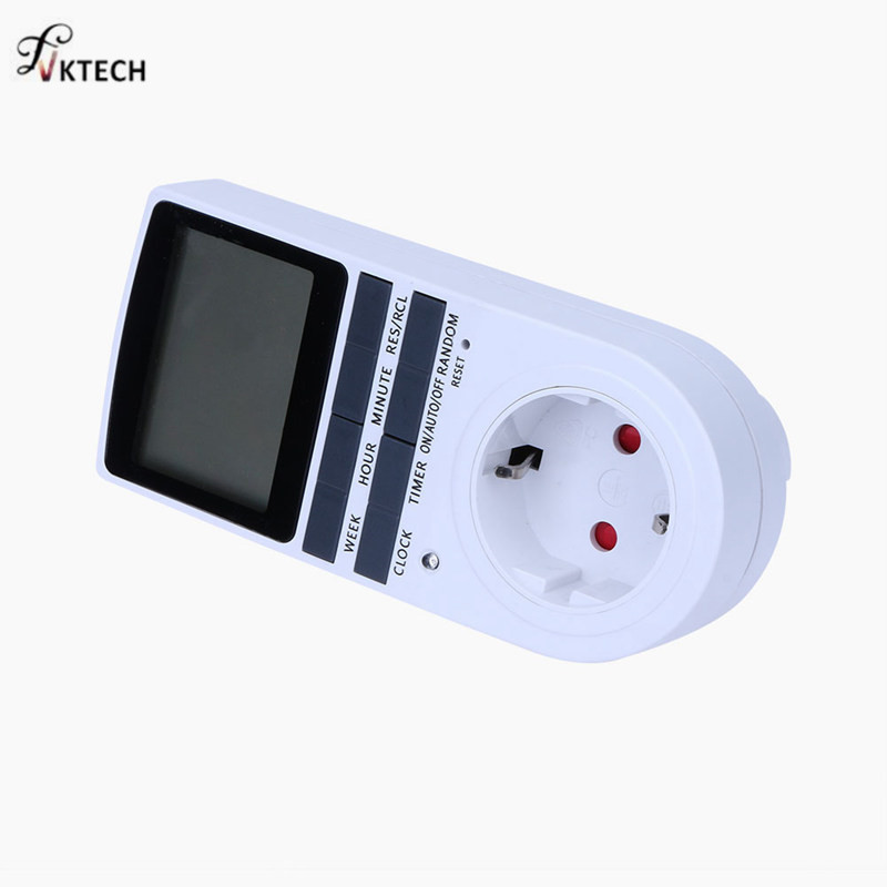 Plug in Digital Timer 24h 7day Week Timer LCD Display Timing for Indoor Lights/TV/PC/Fans/Kitchen US/EU Plug