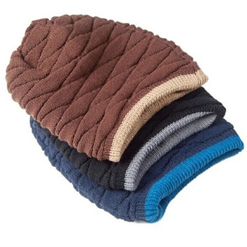 Unisex Voegen Fluwelen Mutsen Warme Gebreide Muts Man En Vrouwen Winter Hoed Effen Kleur Elastische Stijlen Cap Klassieke Winter baret