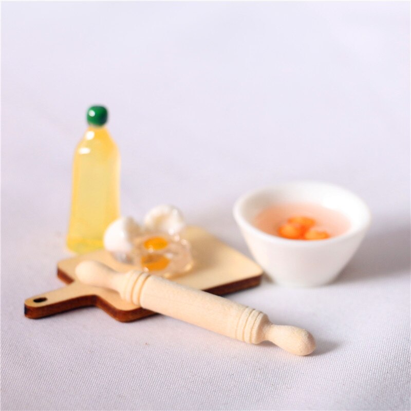 dollhouse Dollhouse Miniature Kitchen Candy Toy Rolling Pin Egg Holding Bowl Olive Oil Tool Model Filming Props