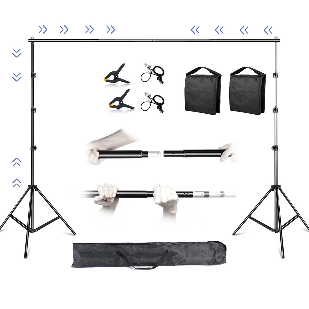 Kit de soporte de fondo de fotografía, sistema de soporte de fondos con soporte ajustable para estudio fotográfico, marco de pantalla de croma verde: Café / 150 * 150