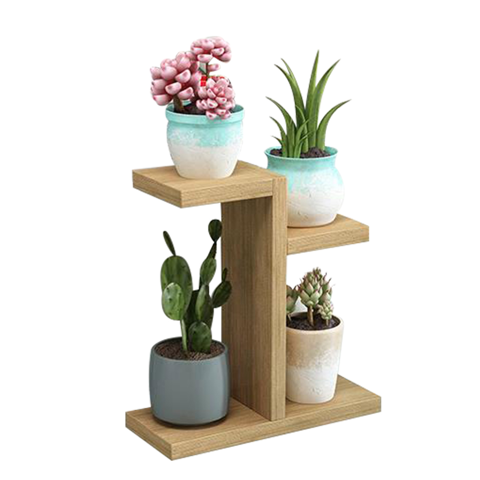 Rack Shelf Flower Display Stand Simple Indoor Organizer Bonsai Desk Balcony Garden Wooden Plant Shelves: A1