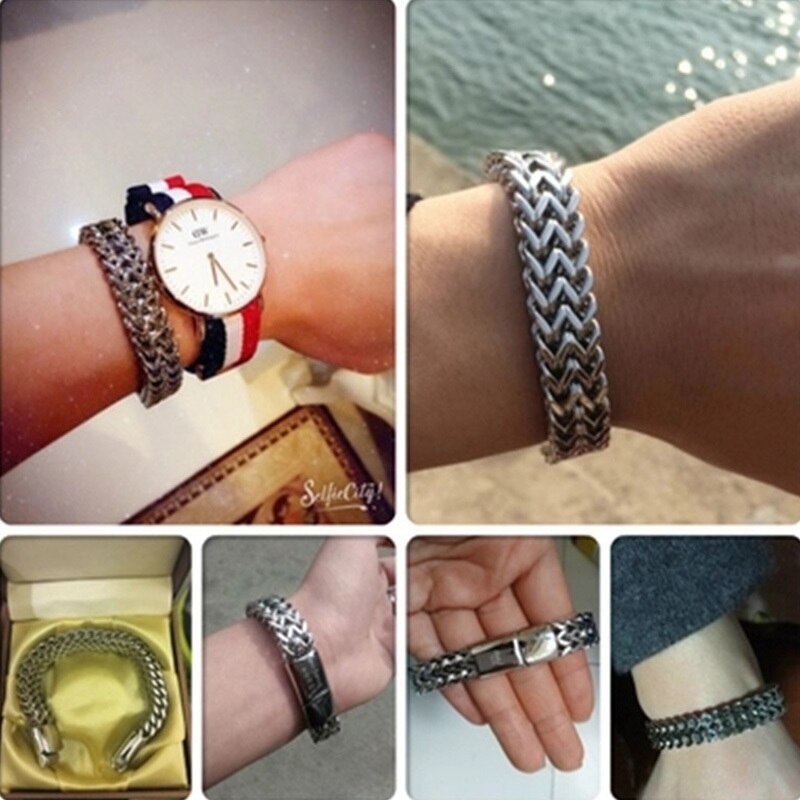 2019 degli uomini dell'acciaio inossidabile bracciale regali mens maschio cubano collegamento catena a portata di mano accessori di fascino filo bracciali braccialetti di stile della roccia