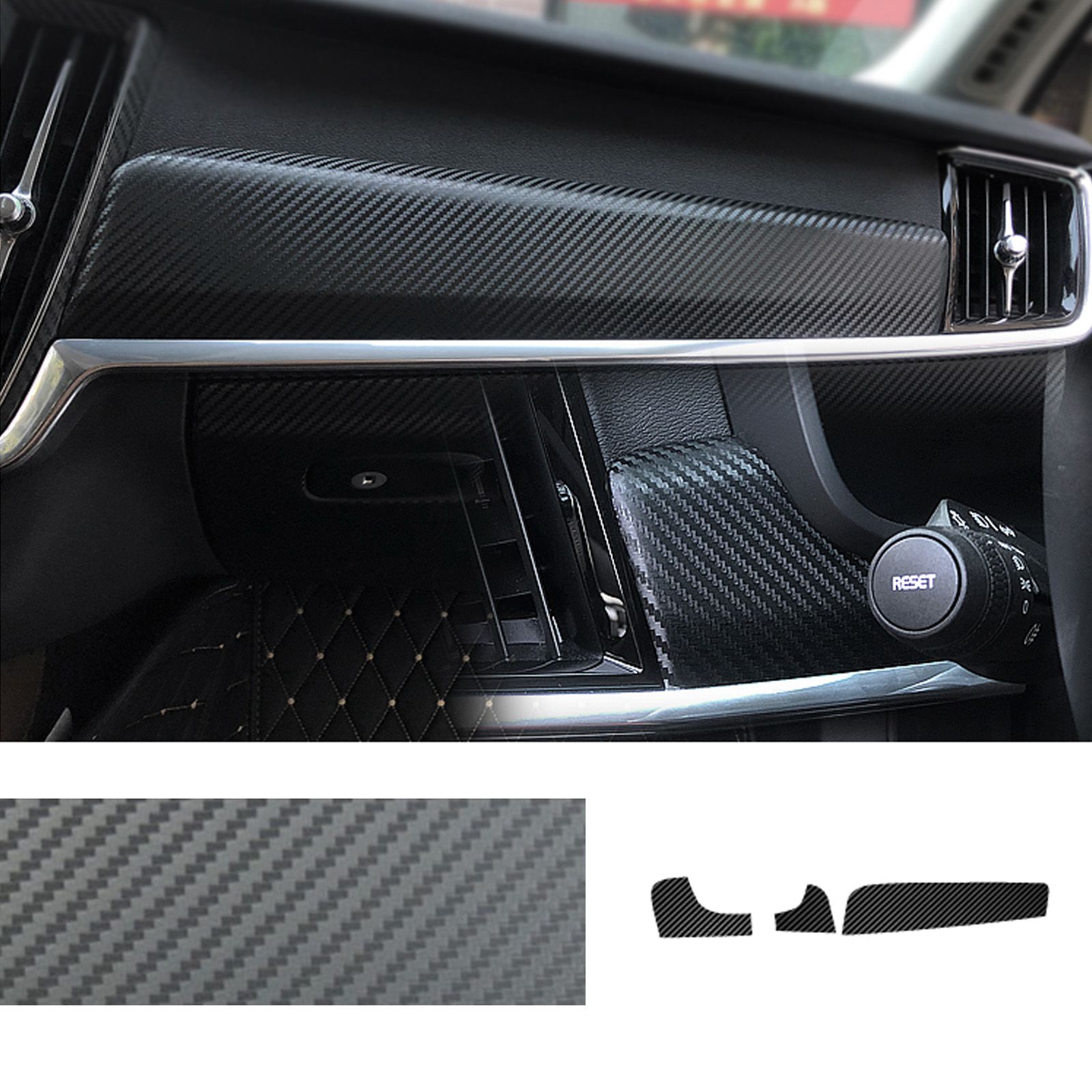 Interieur Center Console Koolstofvezel Molding Sticker Decals Voor Volvo S90