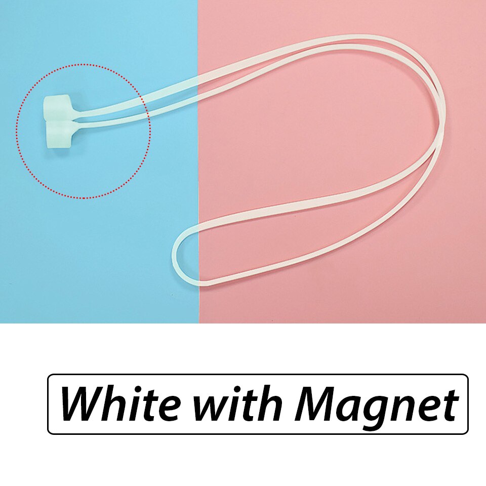 Para a apple airpods pro anti-lost fone de ouvido cinta magnético earhook silicone string para airpods pro 2 ímã anti acessórios perdidos: white with magnet