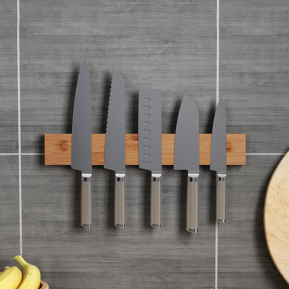 Leistungsstarke Holz Streifen Magnetische Messer Halfter Zauberstab Montiert Besteck Gestell Magnet Messer Gestell Lagerung Gestell Küche Werkzeuge Messer Stand
