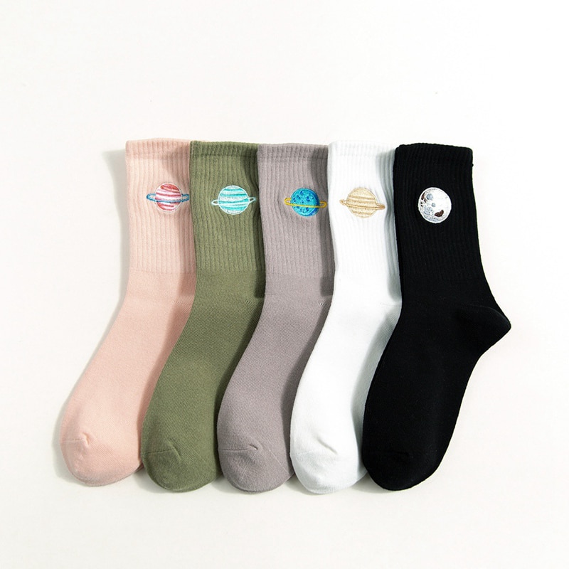 Lovely Japanese Original Hostess Socks Star Magic Girl Embroidery Autumn Winter Leisure Socks Korean Women's Socks