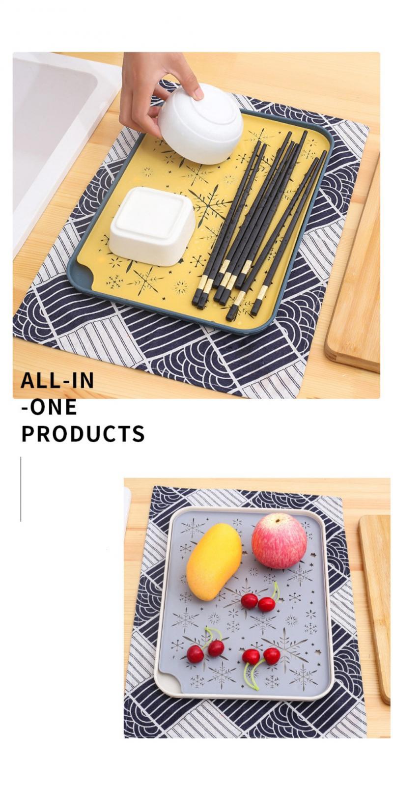 Double Tray Water Cup Plastic Drainage Tray Household Living Room Rectangular Tea Tray Fruit Tray Drainage Basket