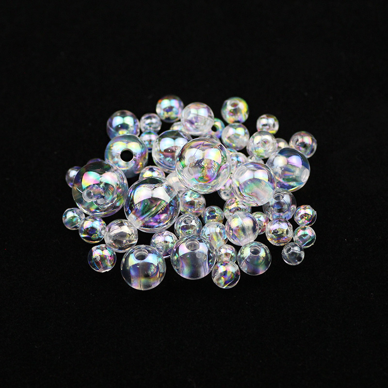 4/5/6/8/10mm 50 ~ 600 stk. hvide abs-plastik runde charms afstandsstykker løse perler til smykkefremstilling gør-det-selv armbånd halskæde tilbehør