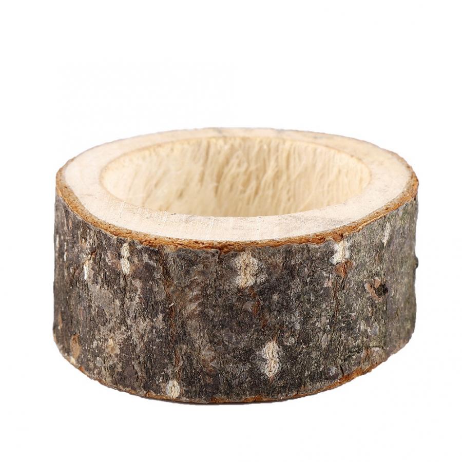 Wood Candle Holder Stand Timber Pile Candle Holder Stand Candlestick Log Flowerpot Ornament Decor Candle Holder Home Decoration: A