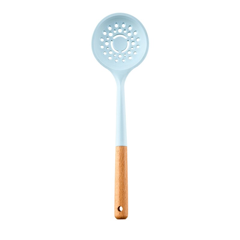 Morandi Blue Silicone Kitchenware Cooking Utensils Heat Resistant Kitchen Non-Stick Cooking Utensils Kitchen Baking Tools: Colander