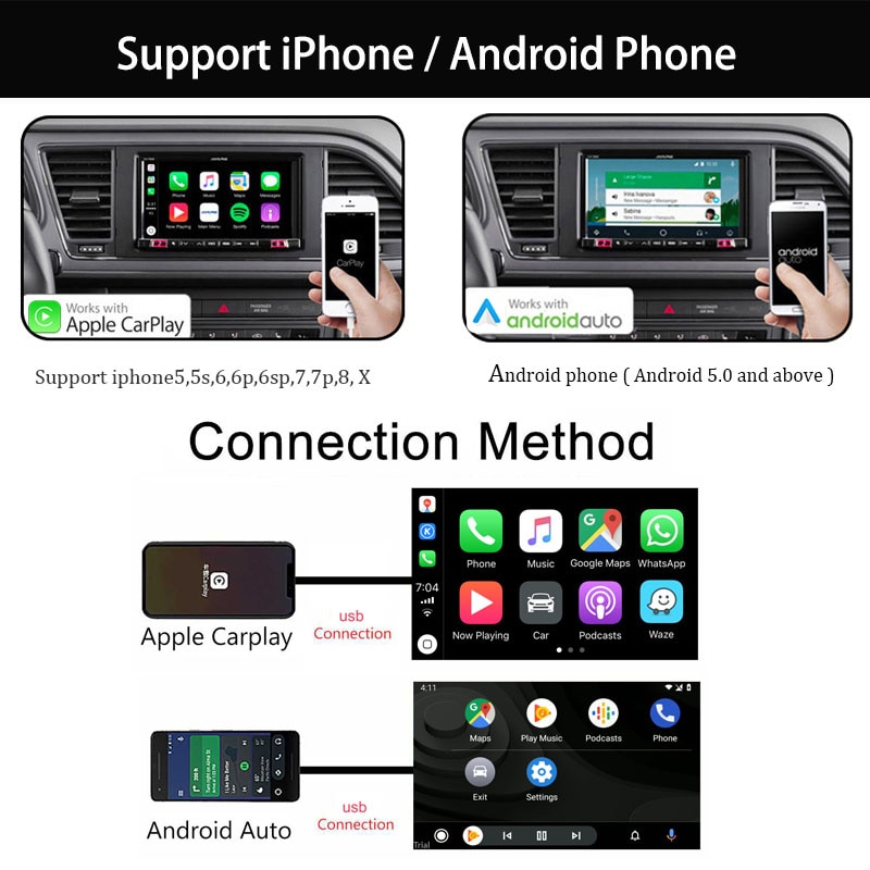 carlinkit Car play USB Smart Link Apple CarPlay Dongle For Android Navigation Player Mini USB Car play Stick With Android Auto