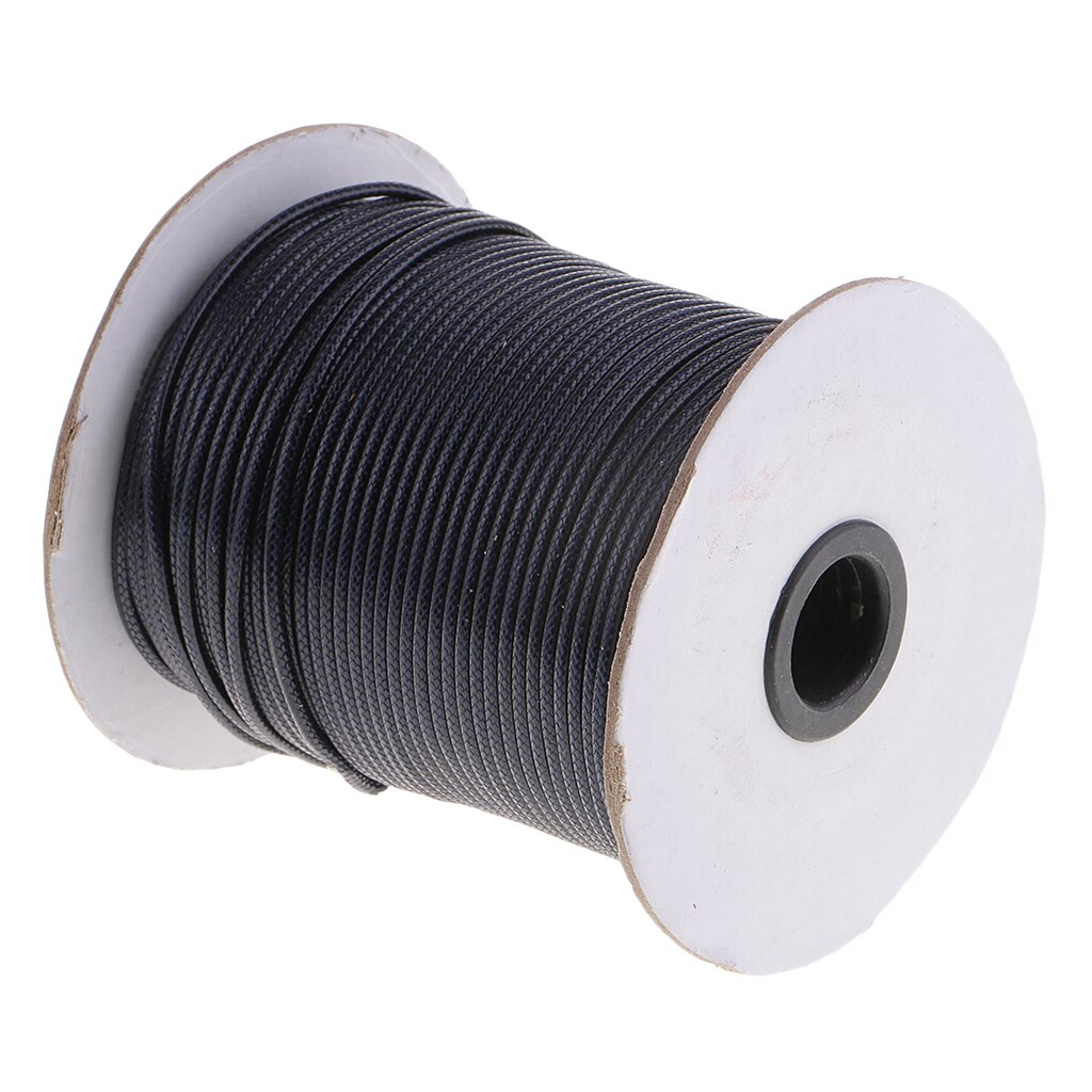 80 Meters 2mm Cotton Waxed Cord Beading DIY Jewelry Making Thread for Leather Sewing Crafting Shoe Bag: Navy Blue as descri