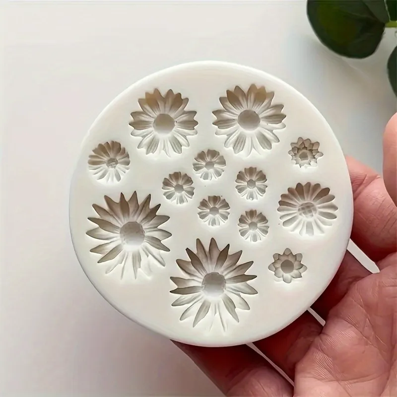 Molde de silicona para flores, ramo de arcilla polimérica, molde de fundición de flores para pendientes DIY, fabricación de colgantes, moldes artesanales de arcilla polimérica, 1 ud.
