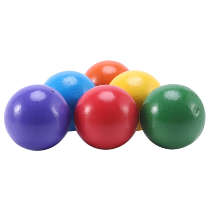 6 pz Del bambino Giocattoli di Legno Arcobaleno Palle Giocattoli per I Bambini Creativo Arcobaleno Blocchi di Costruzione del Giocattolo Educativo Precoce del Regalo Dei Bambini