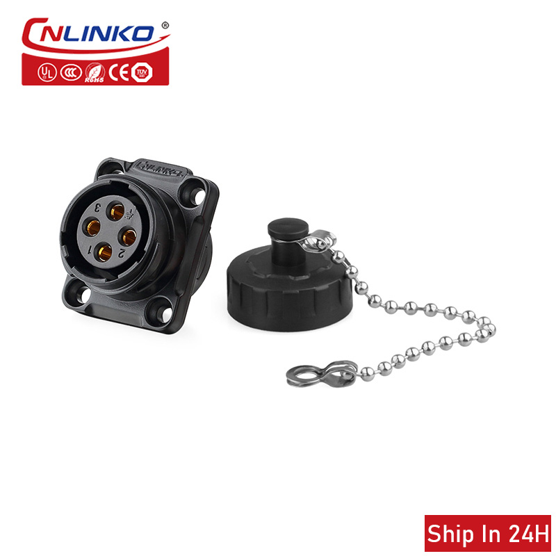 Cnlinko YM20 M20 2 3 4-pins connector draadconnector Waterdichte kunststof elektrische stopcontact Voedingsconnector: Zilver