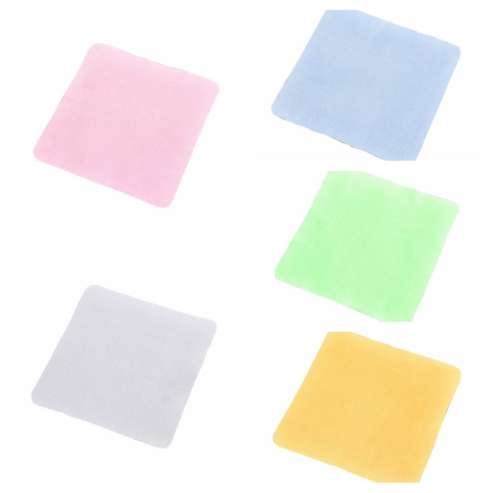 Pano de camurça para óculos, cor sólida, microfibra, limpador de óculos, lente limpa, tela de telefone, pano de limpeza de microfibra feminino