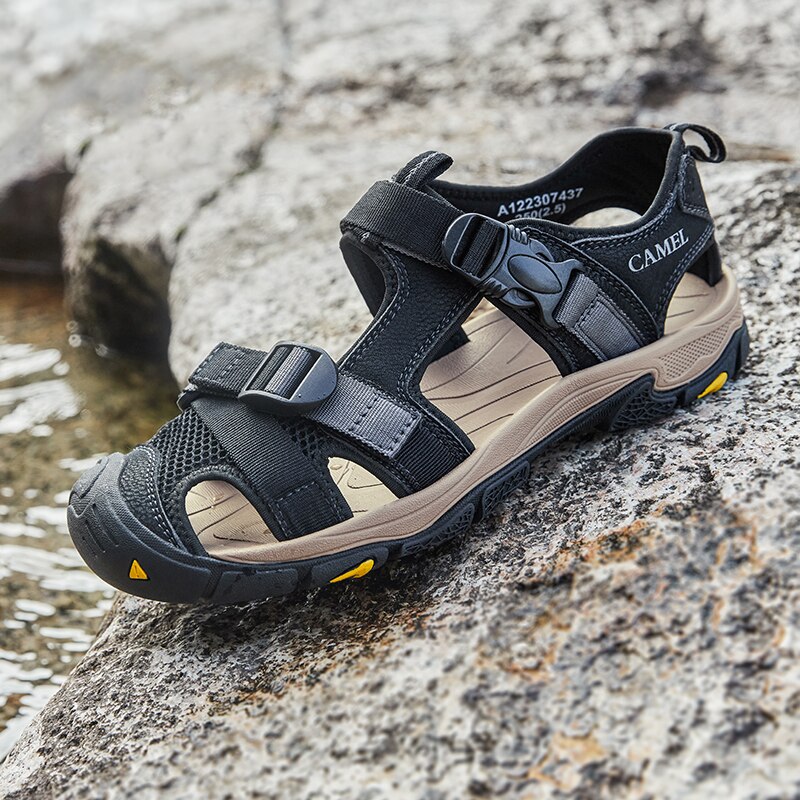 CAMEL Sandals for Men Outdoor Hiking Sport Comfortable Leisure Walking Casual Men Sandals Beach Male Shoe Spring Summer