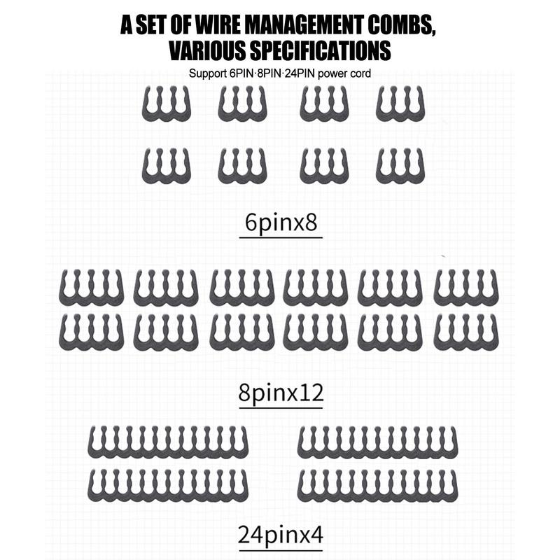 Organizing Kit Computer Cable Management Comb Fits Cable Manager PC Power Cables PSU Extension Clip Power Cables Wiring