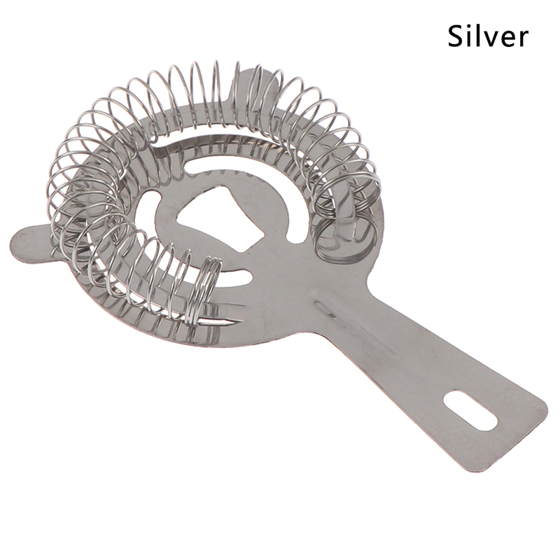 1pc Useful Stainless Steel Cocktail Shaker Bar Ice Strainer Wire Mixed Drink Bartender Tool Bar Accessories: Silver