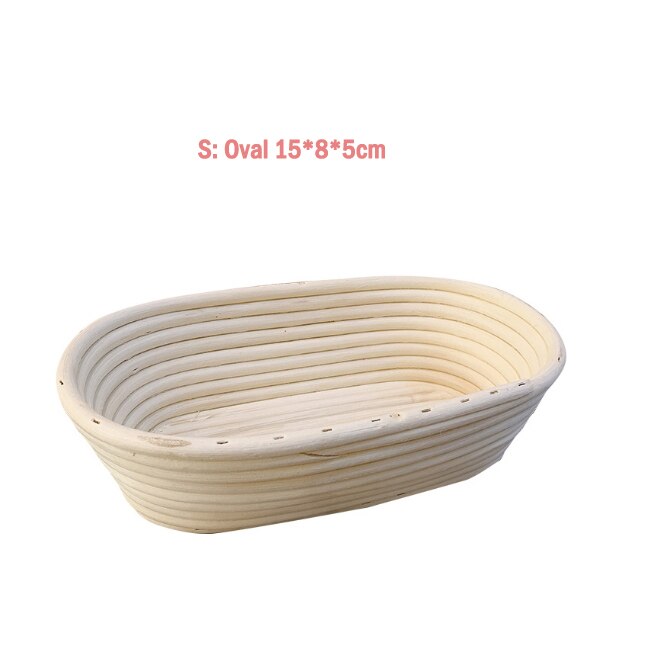 Håndlavet brød banneton kurv rund/oval rattan kurv brød buet kniv dej benny brød: Oval 15 x 8 x 5cm