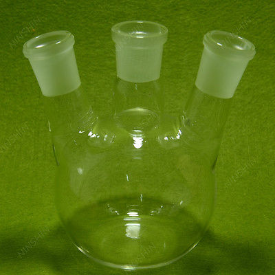 Flat Bottom,500ML,24/29,3 Necks,Glass Flask,Laboratory Glassware Flask