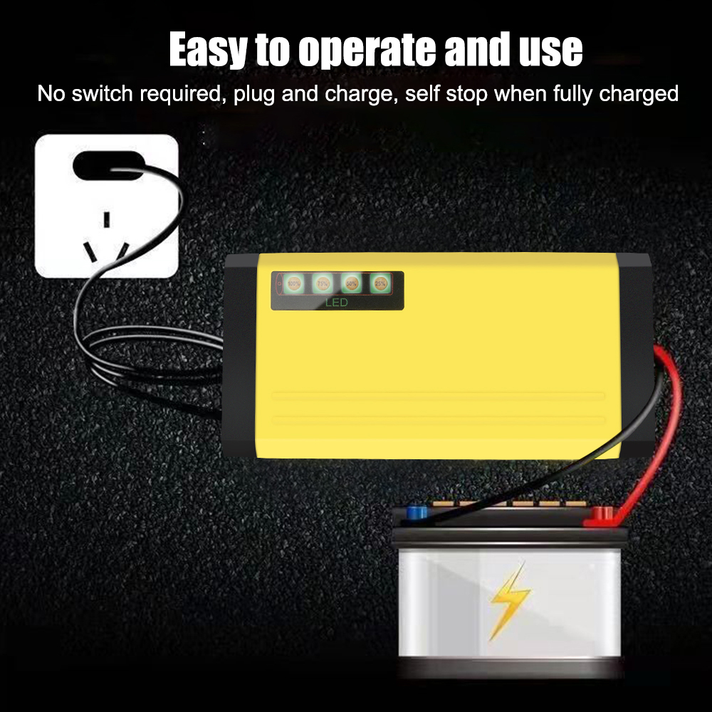 12V 2A Moto Lkw Batterie Ladegerät 220V Power Puls Reparatur Ladegerät Led-anzeige Nass Trocken Blei Säure batterie Auto Batterie Ladegerät
