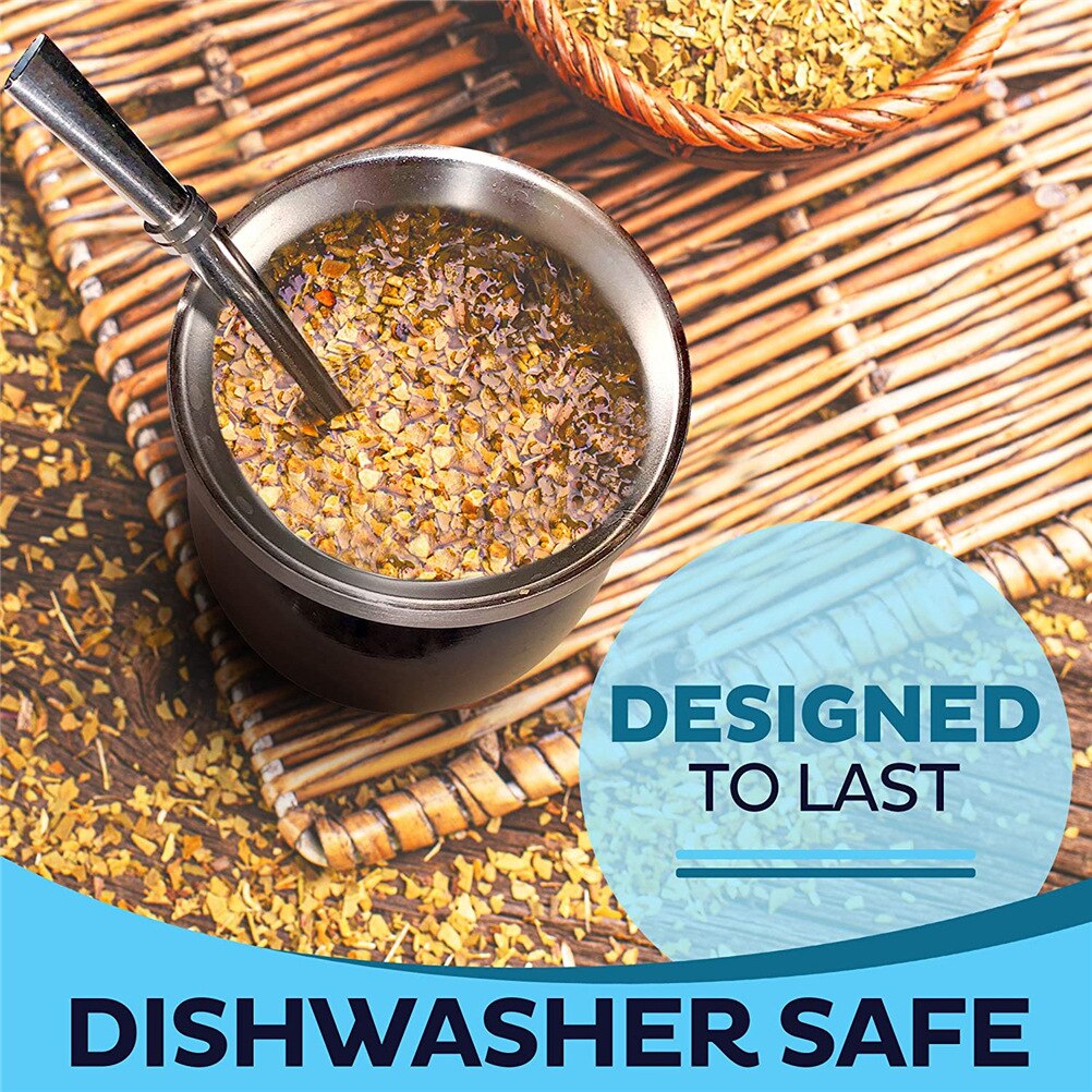 1 Set Yerba Mate Gourds Stainless Steel Mate Tea Cup Kits Double Wall Heat Insulation Cups With Spoon