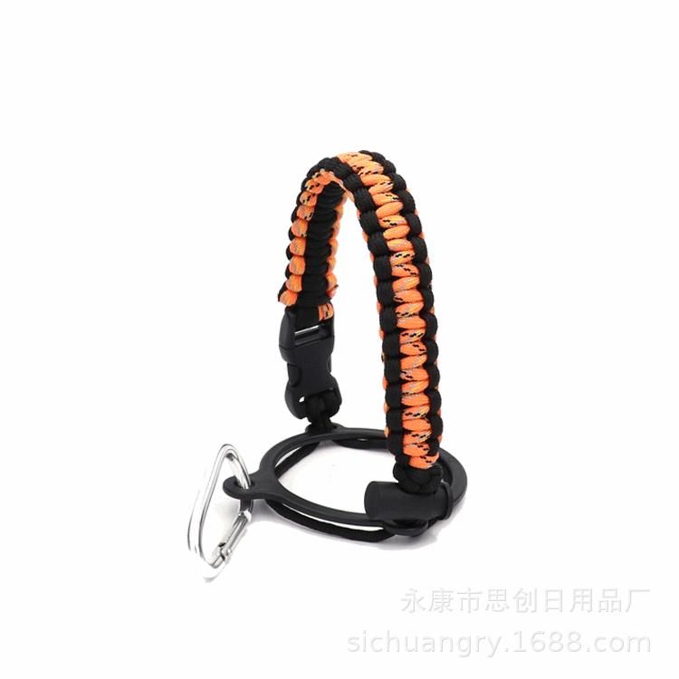 Hydro Flask Paracord Handle Strap With Safety Ring And Carabiner Coffee Bottle For Outdoor Skiing Camping Riding Lid Strap: P4