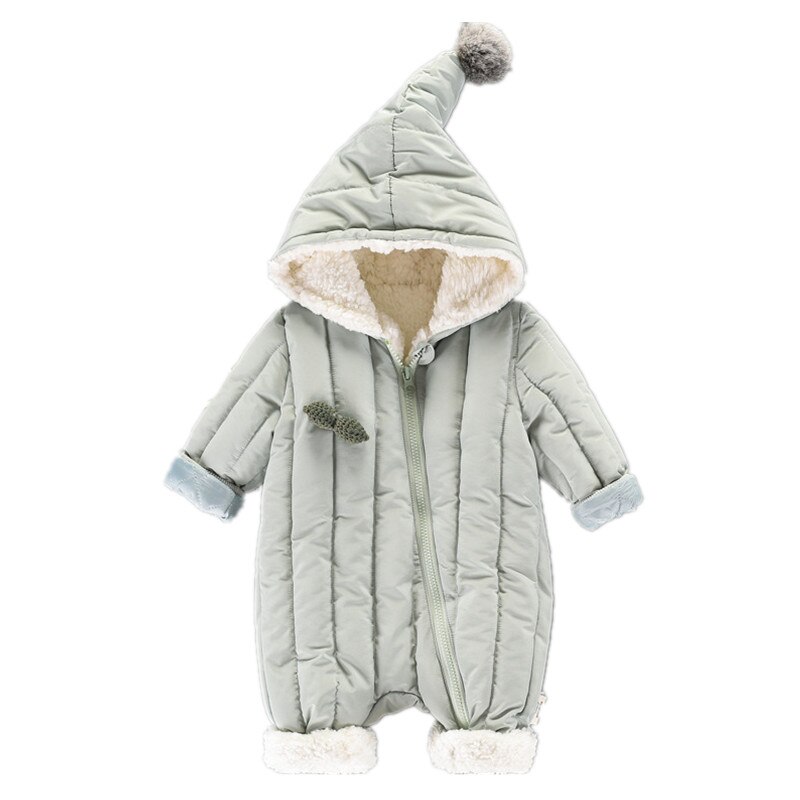 Bebis vinter jumpsuit nyfödd tröja bebis flicka kläder småbarn overaller tjocka varma bebis kläder spädbarn bebis pojke kläder: Armégrön / 24m