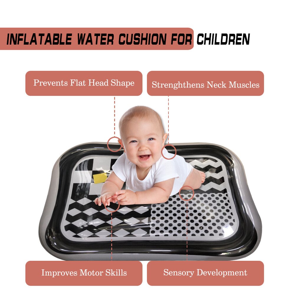 Geometry Graphics Water Cushion Black and White Plaid Water Cushion: Geometry Graphics Water Cushion