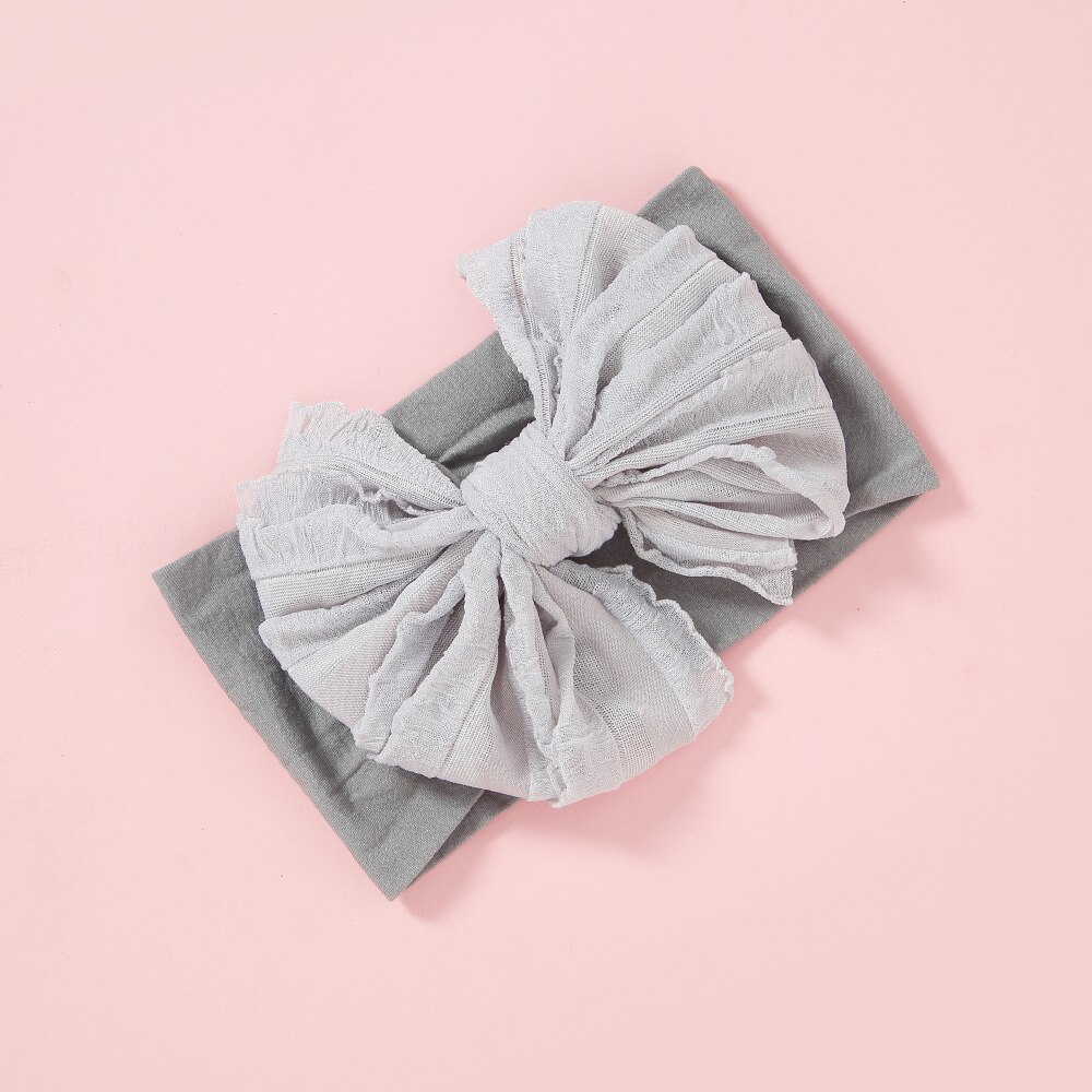 Großes rüschen-schleifen-stirnband aus Nylon, breiter babyturban aus superweichem Chiffon, handgefertigt, geknotet, einheitsgröße, jfny 200: Farbe 10
