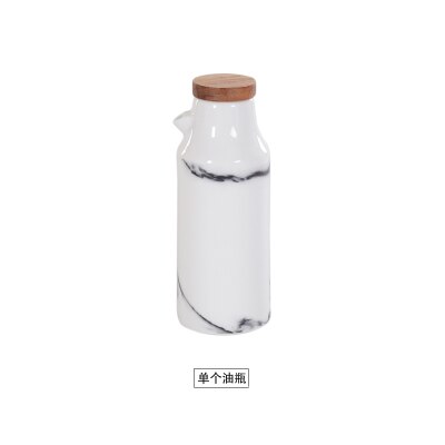 Marmor keramisk olje eddik saus gryte dispenser soya flaske porselen sesong pepper krydder krukke kjøkkenverktøy salt og pepper shaker: 1 oljeflaske