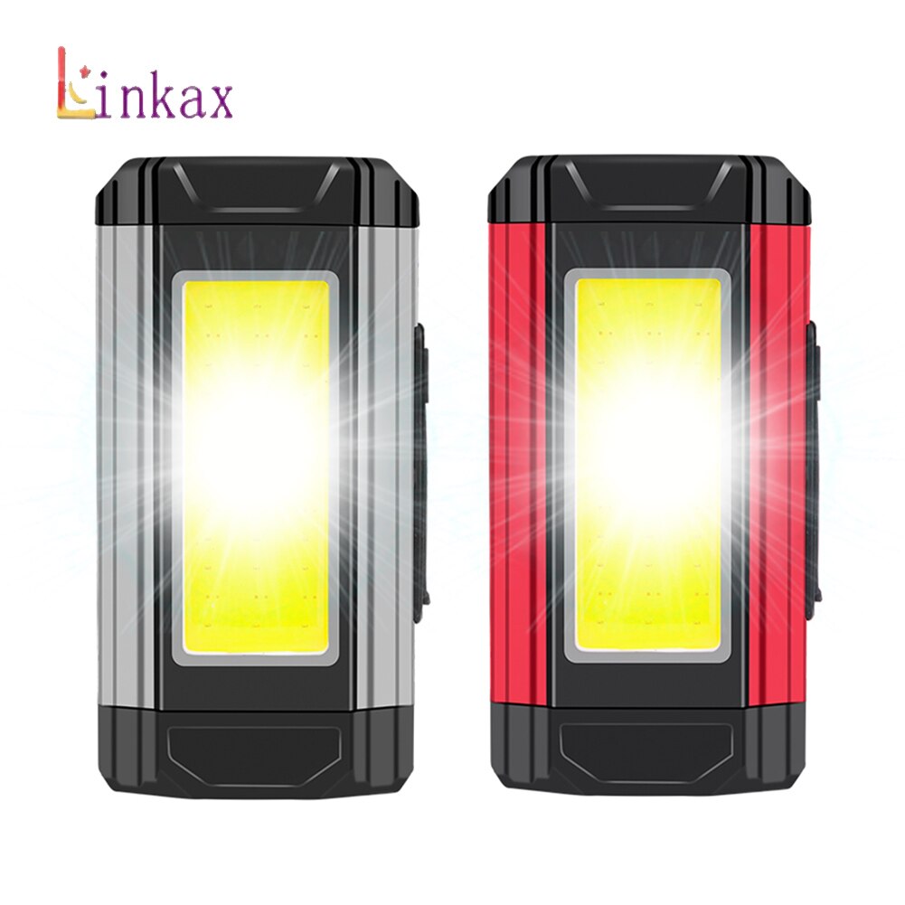 Powerful COB LED Flashlight Torch USB Rechargeable Work Light Inspection Lamp Camping Tent Lantern Lamp Built-in Battery 5Mode