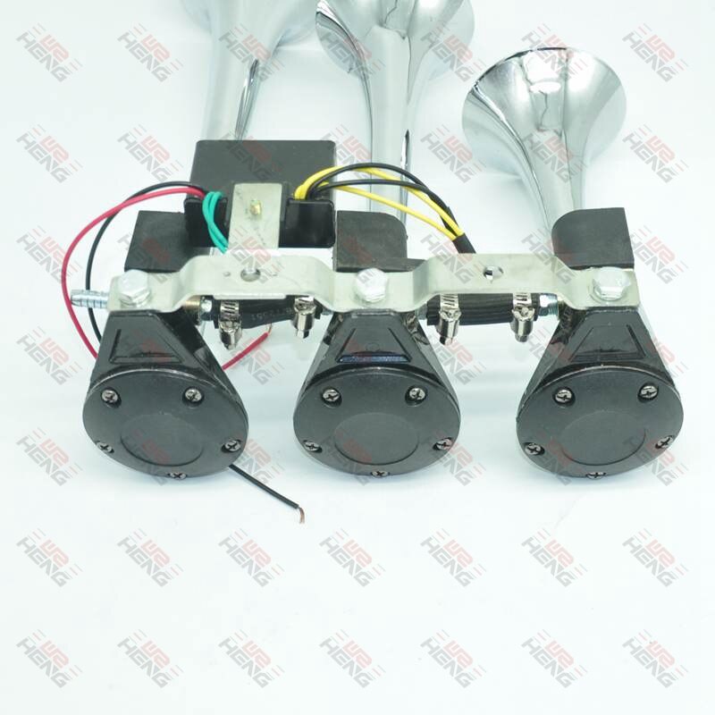152DB Triple Truck Train Horn – 12V/24V Super Loud Chrome Air Horn Set