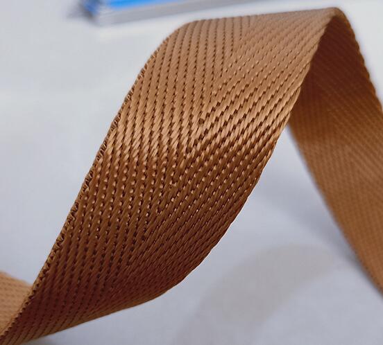 Sicoda 10 måler 25mm avlet glatt nylonbånd kraftig 1.0mm tykk nylon fiskebånd håndveske med bagasje og belte: Brun