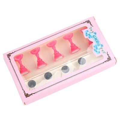Nagelhouder oefentraining schaakstukken oefenbeugel plaatondersteuning magnetische basis magneet display frame doe-het-zelf manicure gereedschap: Rood