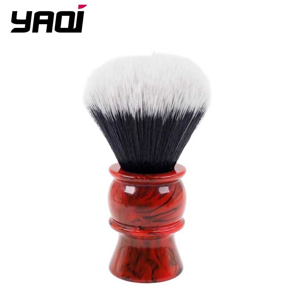 Yaqi-Blaireau de rasage avec manche en résine pour homme, poils synthétiques, bon nœud de smoking, 24mm