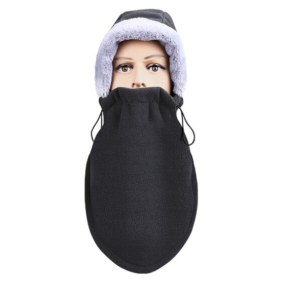 Ouest vélo hiver cyclisme chapeau pour homme vélo thermique polaire cou plus Ski Snowboard moto masque chapeau vélo chapeaux: Gray