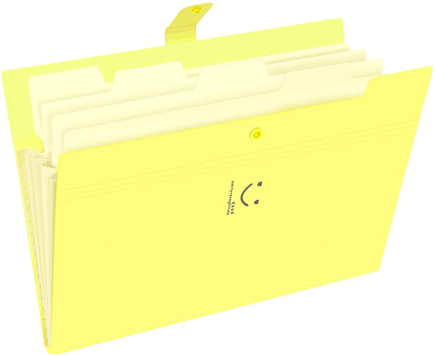 Expanding File Folders 5 Pockets Document Organizer A4 Letter Size Plastic File Folder with Labels Document Holder: Yellow