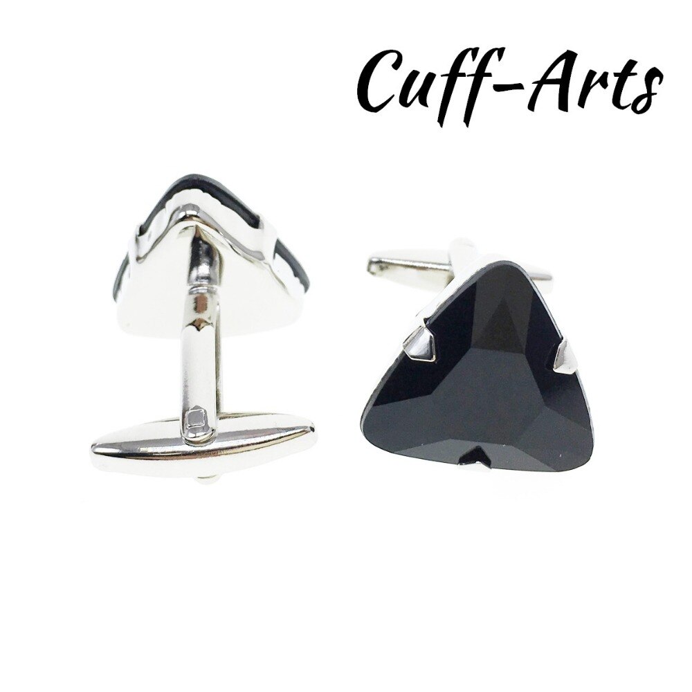 Cuffarts Trendy Gemelli Geometrica del Triangolo Bottoni Gemelli Regali NON del Nero di Modo di Cristallo Del Rhinestone Del Polsino Link Uomo C20154