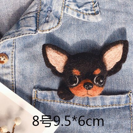 Broche de cabeza de perro hecho a mano para mujer, hecho a mano, de lana, fieltro, hecho a mano, juguete de DIY para muñecas, fieltro de lana: style5