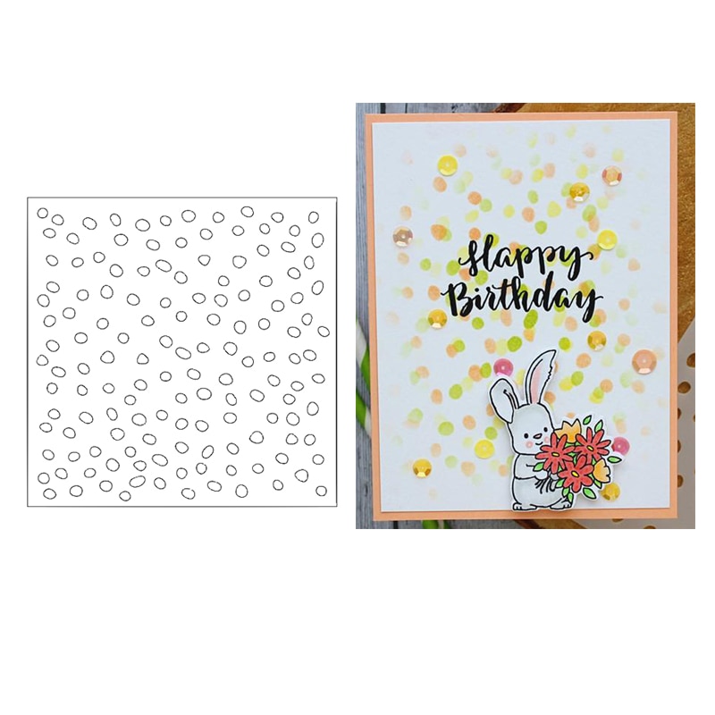Spotty Stencil for DIY Scrapbooking Decorative Embossing Paper Cards Making Crafts Plastic Template Drawing Sheet 6x6inches
