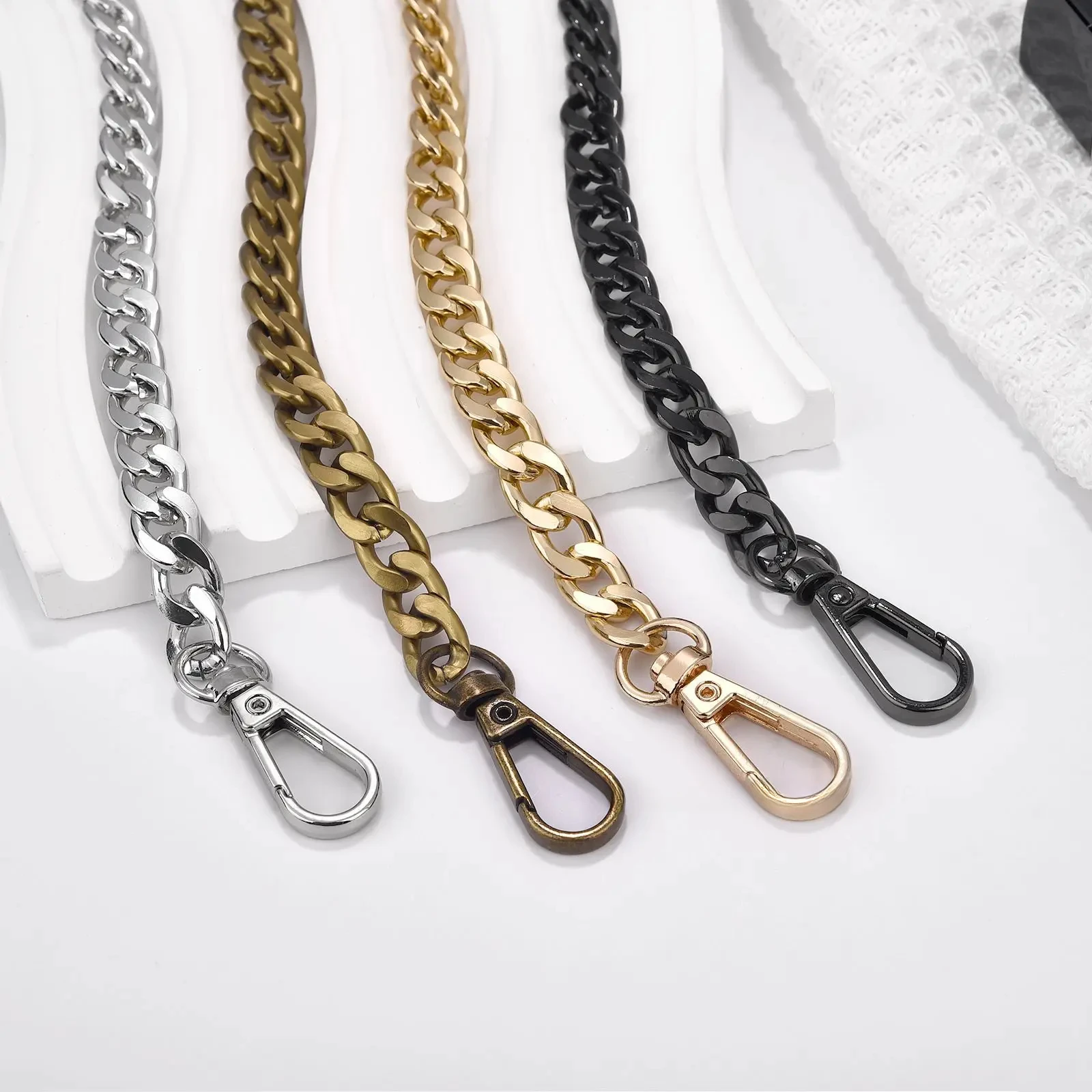 120/40cm Metal Aluminum Bag Chain Replacement Parts Accessories for Hand-Woven Shoulder Handbag DIY Handmade Detachable Straps