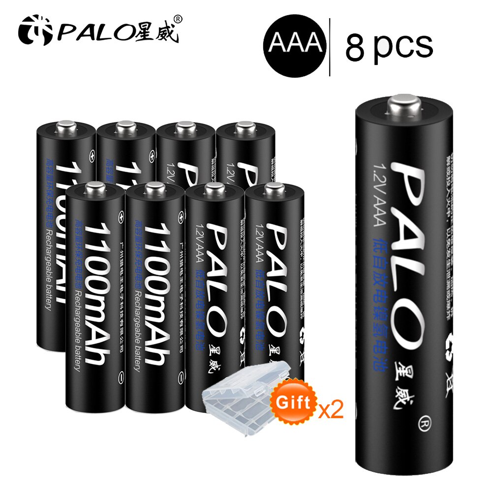 PALO-pilas recargables AAA ni-mh para linterna de juguete, 1,2 v, 1100MAH, 3a, 4 Uds.: 8pcs